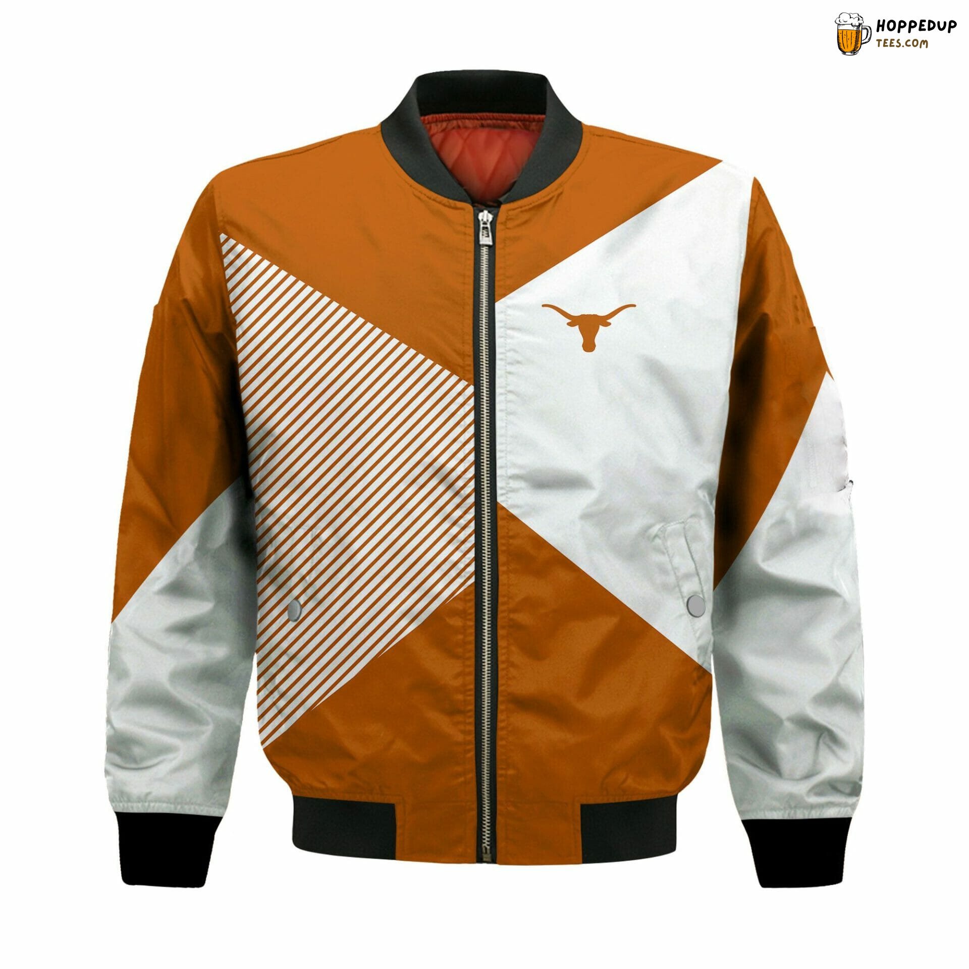 Texas Longhorns NCAA Bomber Jacket in Classic Orange and White