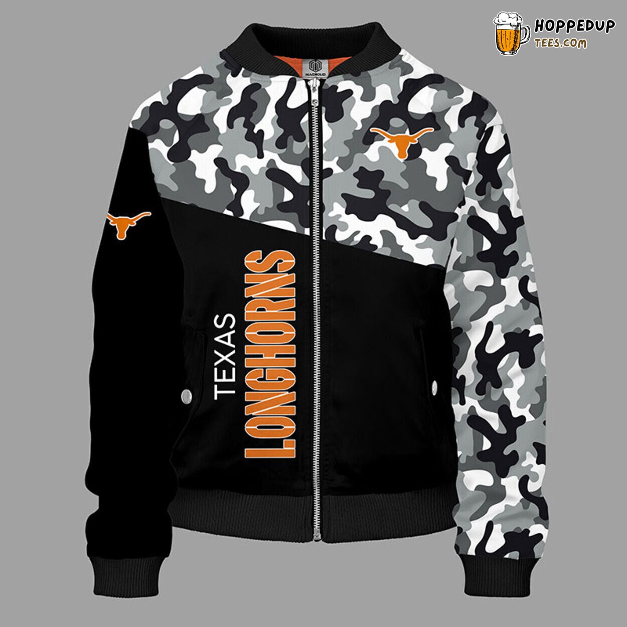 Texas Longhorns NCAA Unique Camouflage Orange Bomber Jacket