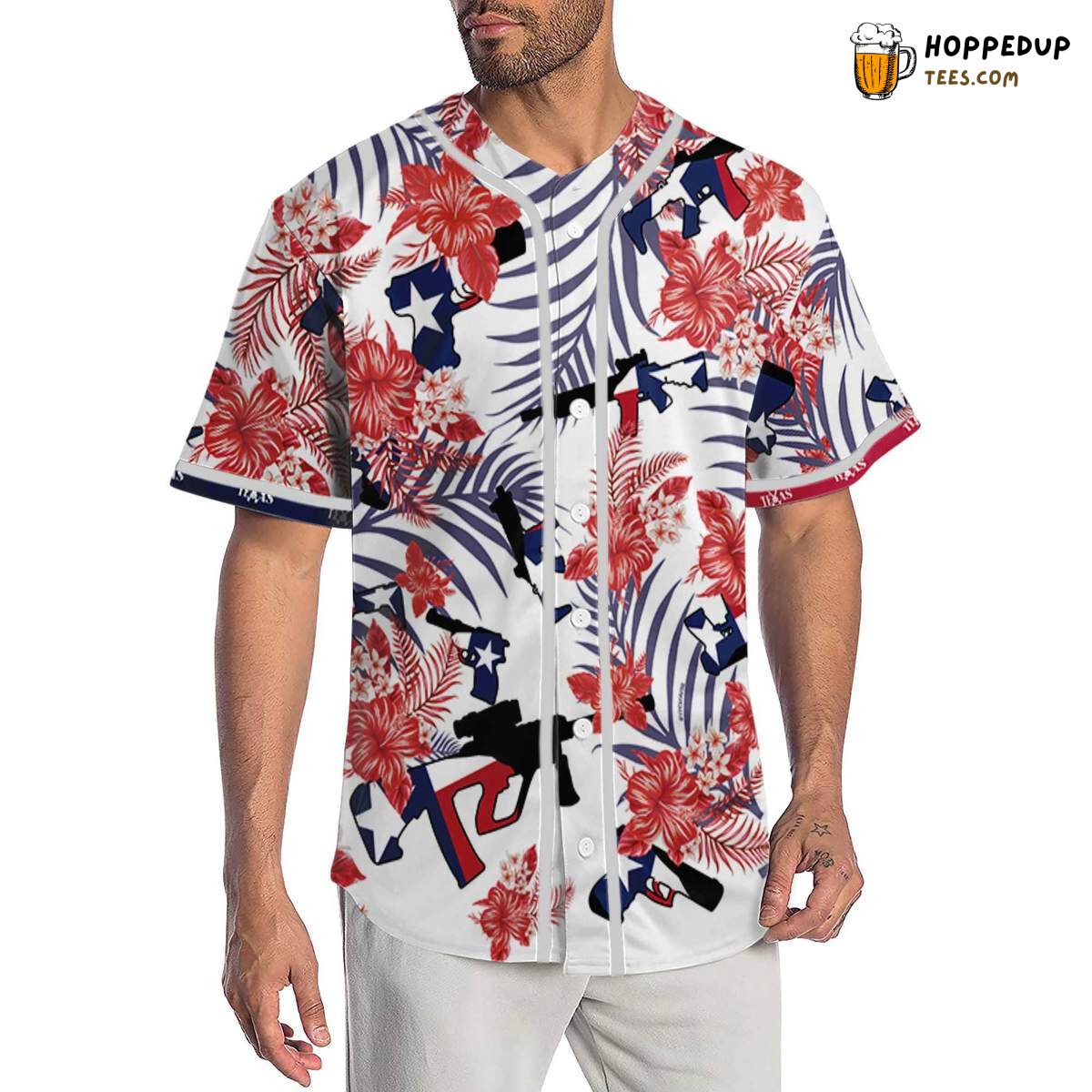 Texas Lover Tropical Baseball Tee Jersey Shirts 3D