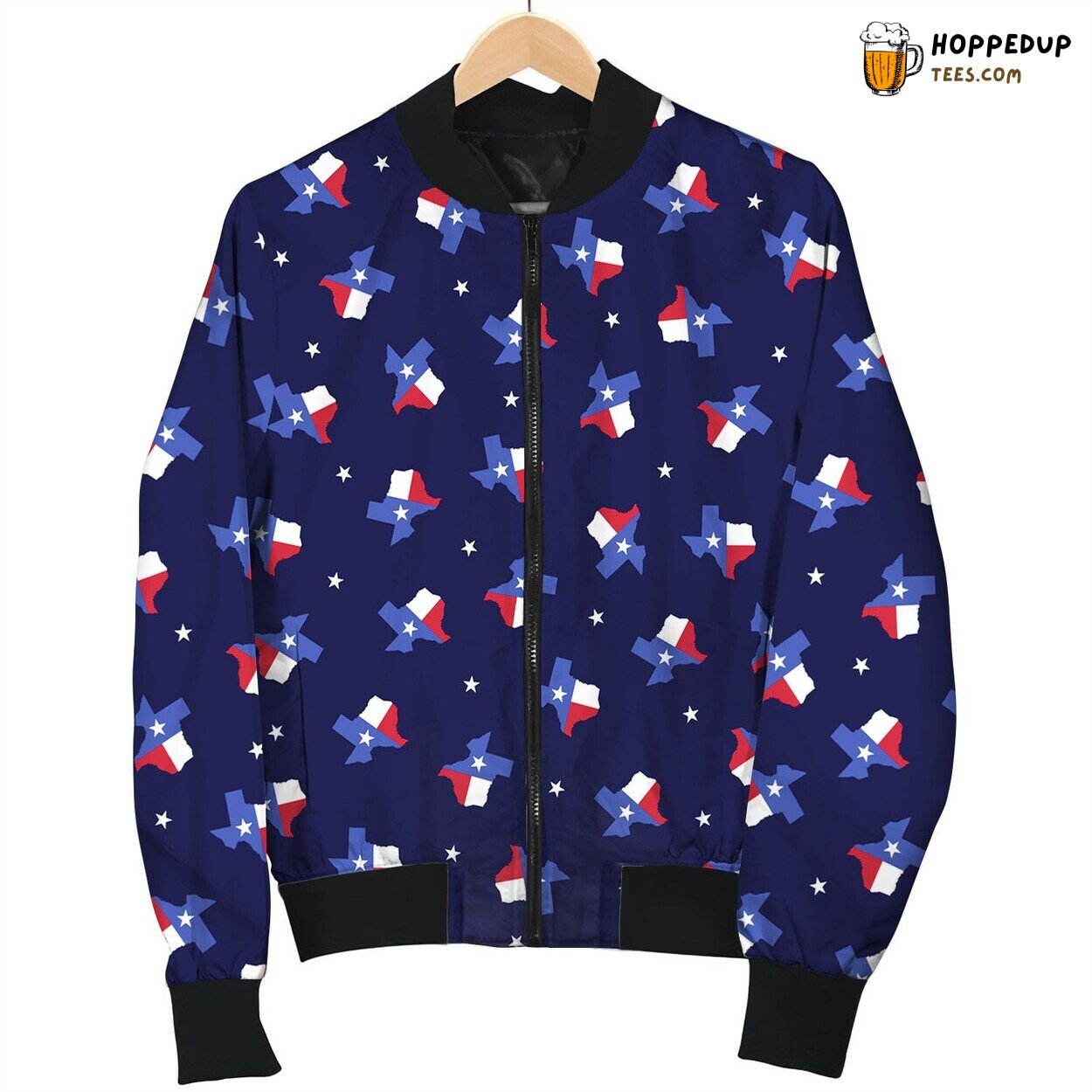 Texas Map Geography Tribute Winter Bomber Jacket Lone Star Layout