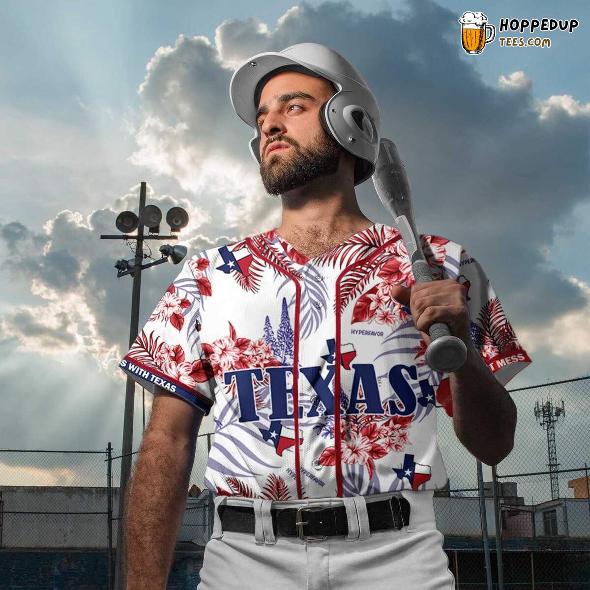 Texas Proud Bluebonnet Baseball Tee Jersey Shirts 3D