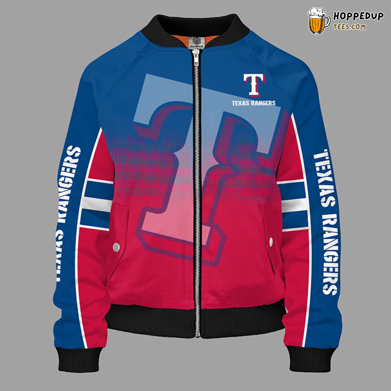 Texas Rangers MLB Dual Blue Red Unique Bomber Jacket Design