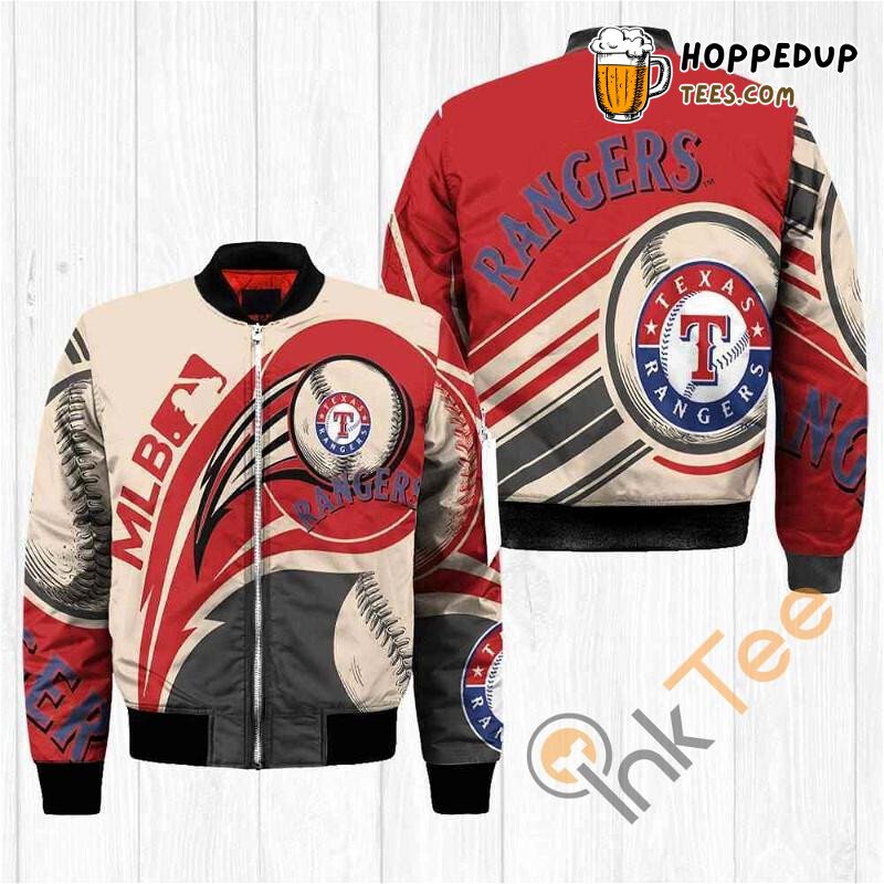 Texas Rangers MLB Red Gray Fanatic Bomber Jacket Edition