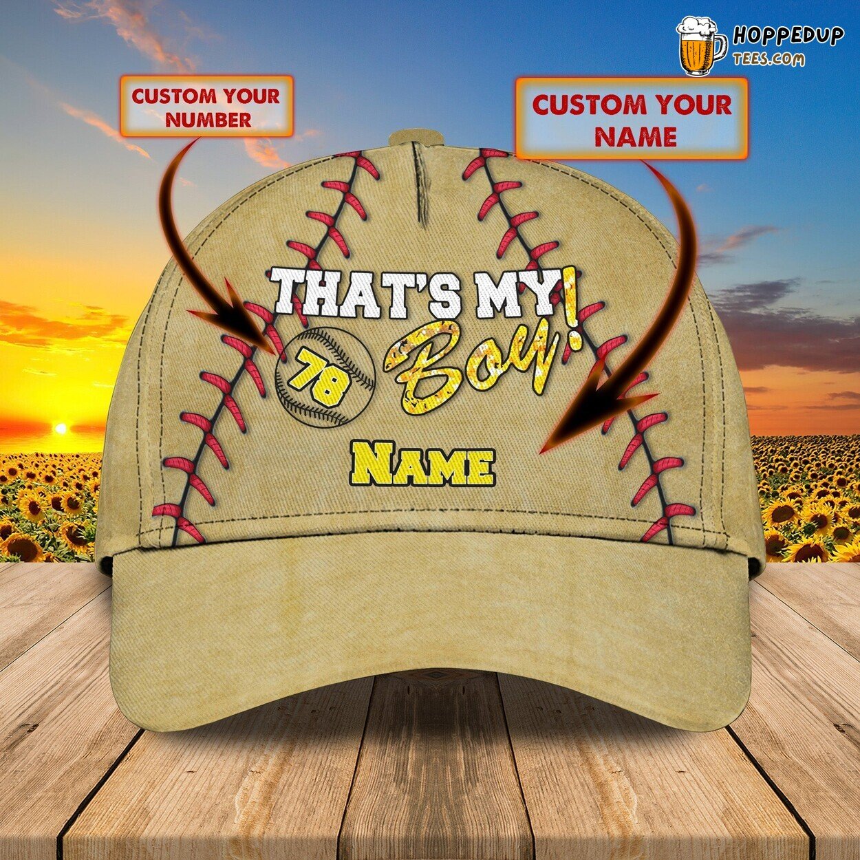 That’s My Boy 3D Classic Baseball Cap Personalized Name Unique Design