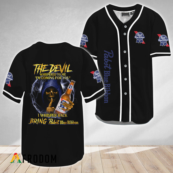 The Devil Whispered Bring Pabst Blue Ribbon Baseball Jersey PBR Jersey HU