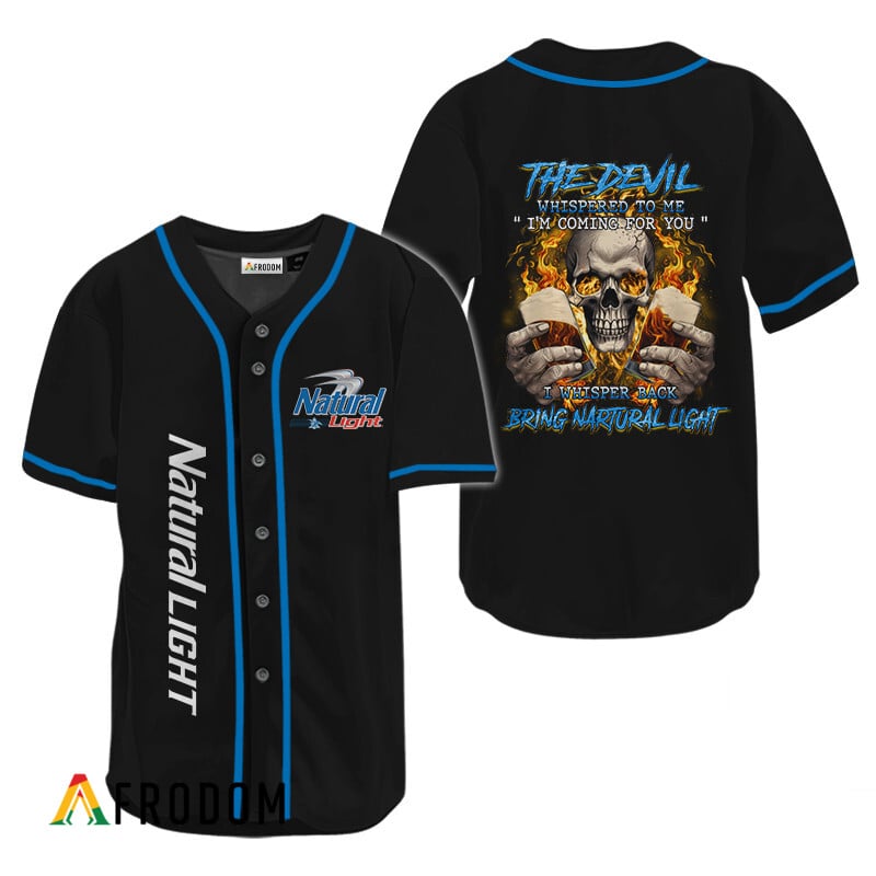 The Devil Whispered To Me Bring Natural Light Baseball Jersey HU
