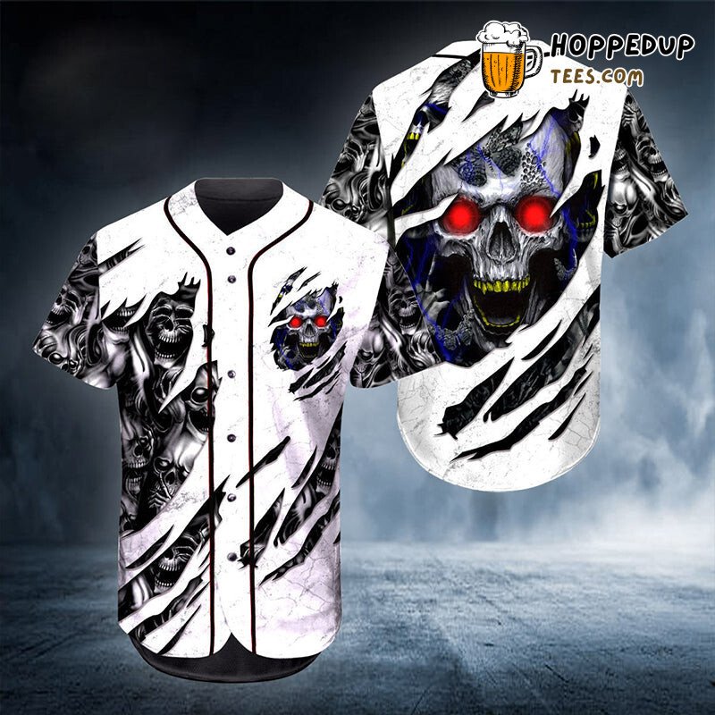 The Ghost Inside Skull Mystery 3D Printed Baseball Jersey Haunt