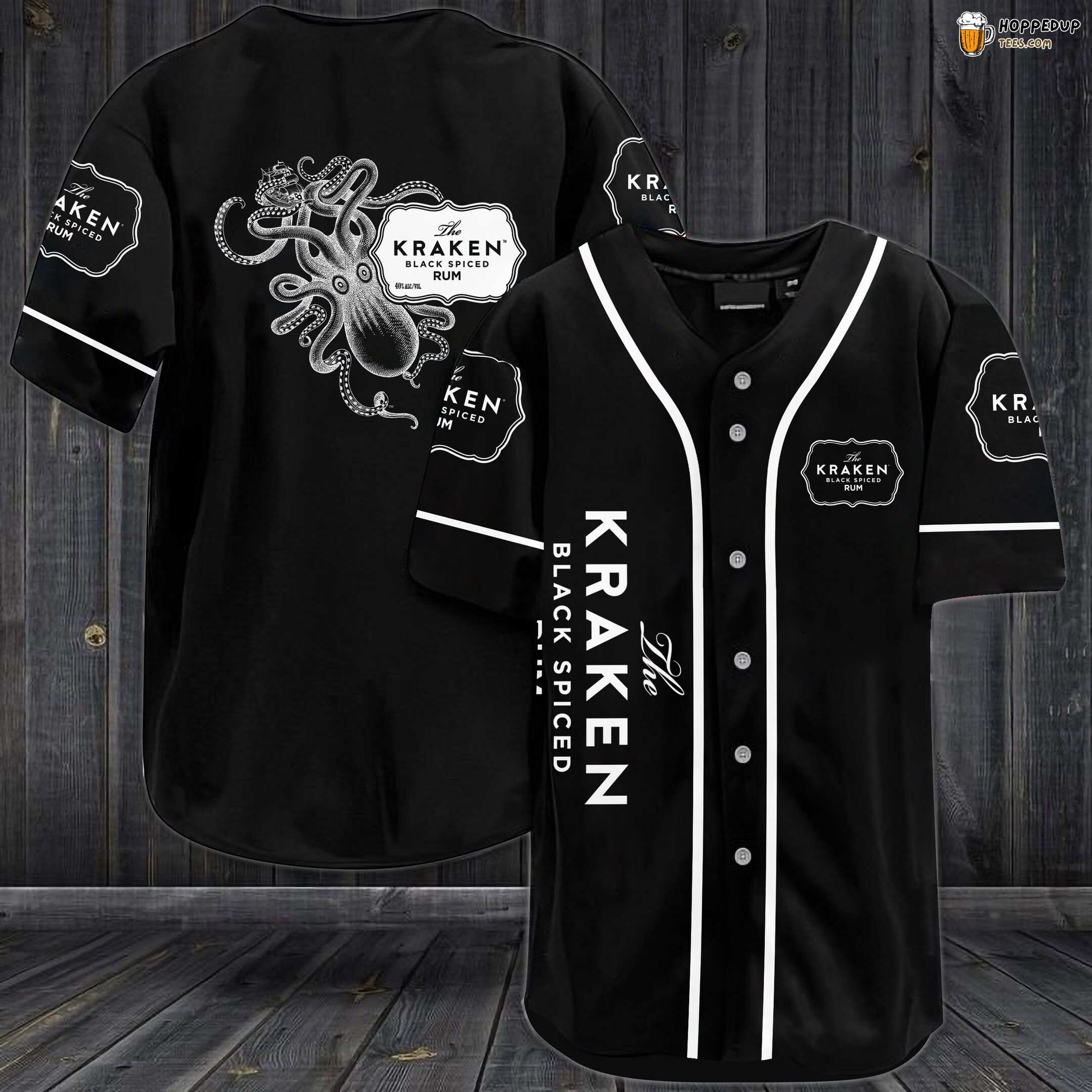 The Kraken Black Spiced Rum Baseball Jersey Black Unisex Jersey Shirt