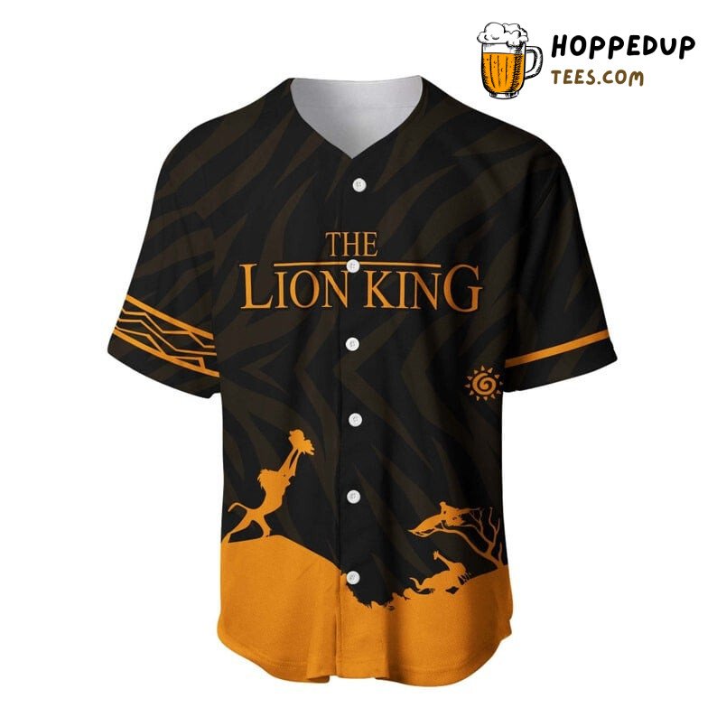 The Lion King Iconic Scene All Over Print Baseball Jersey Black Unisex Jersey Shirt