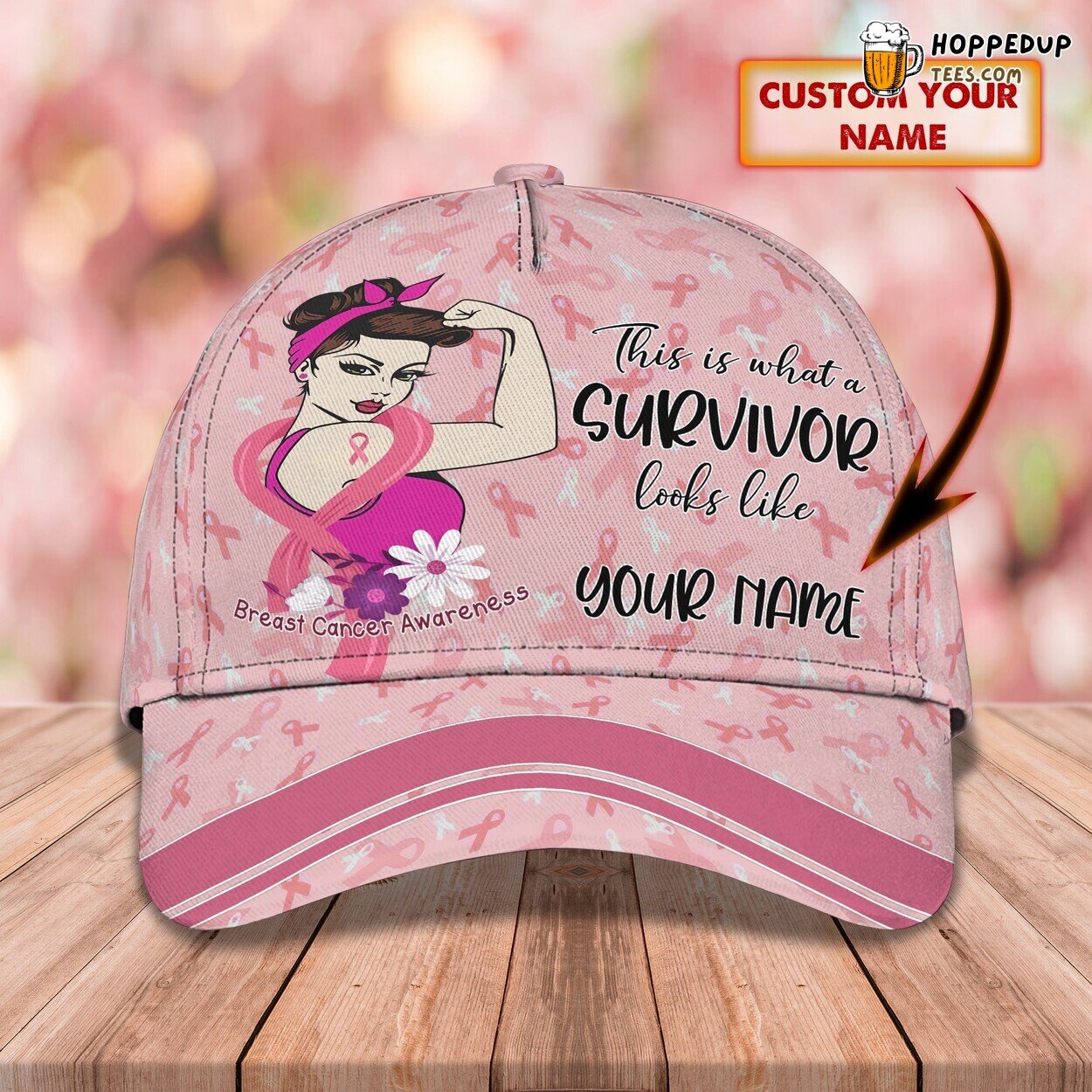 The Look of a Survivor 3D Classic Cap Personalized Unique Design Name