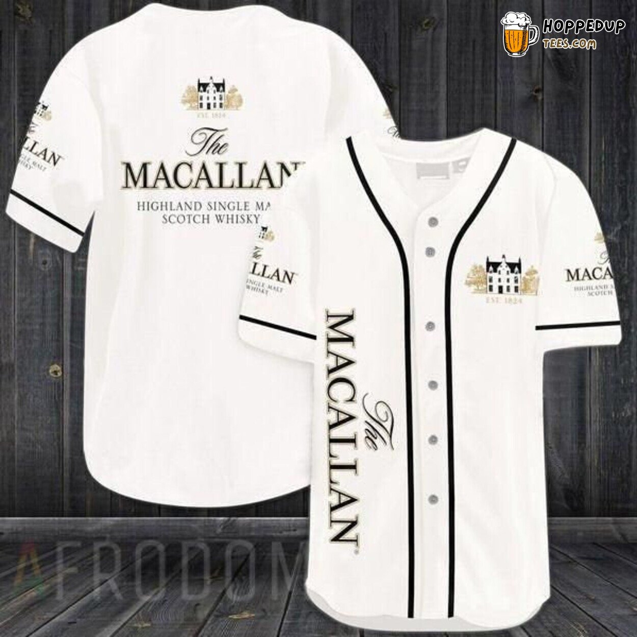 The Macallan Whiskey Elegant White Fan Baseball Jersey Premium