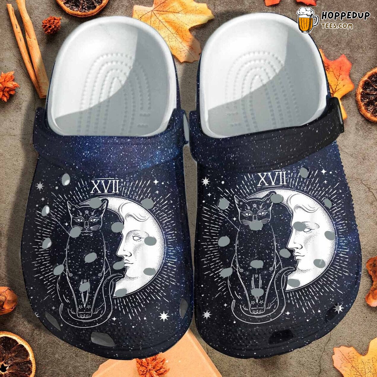 The Moon Cat XVII Themed Shoes Tarot Clogs Zodiac Unique Gift