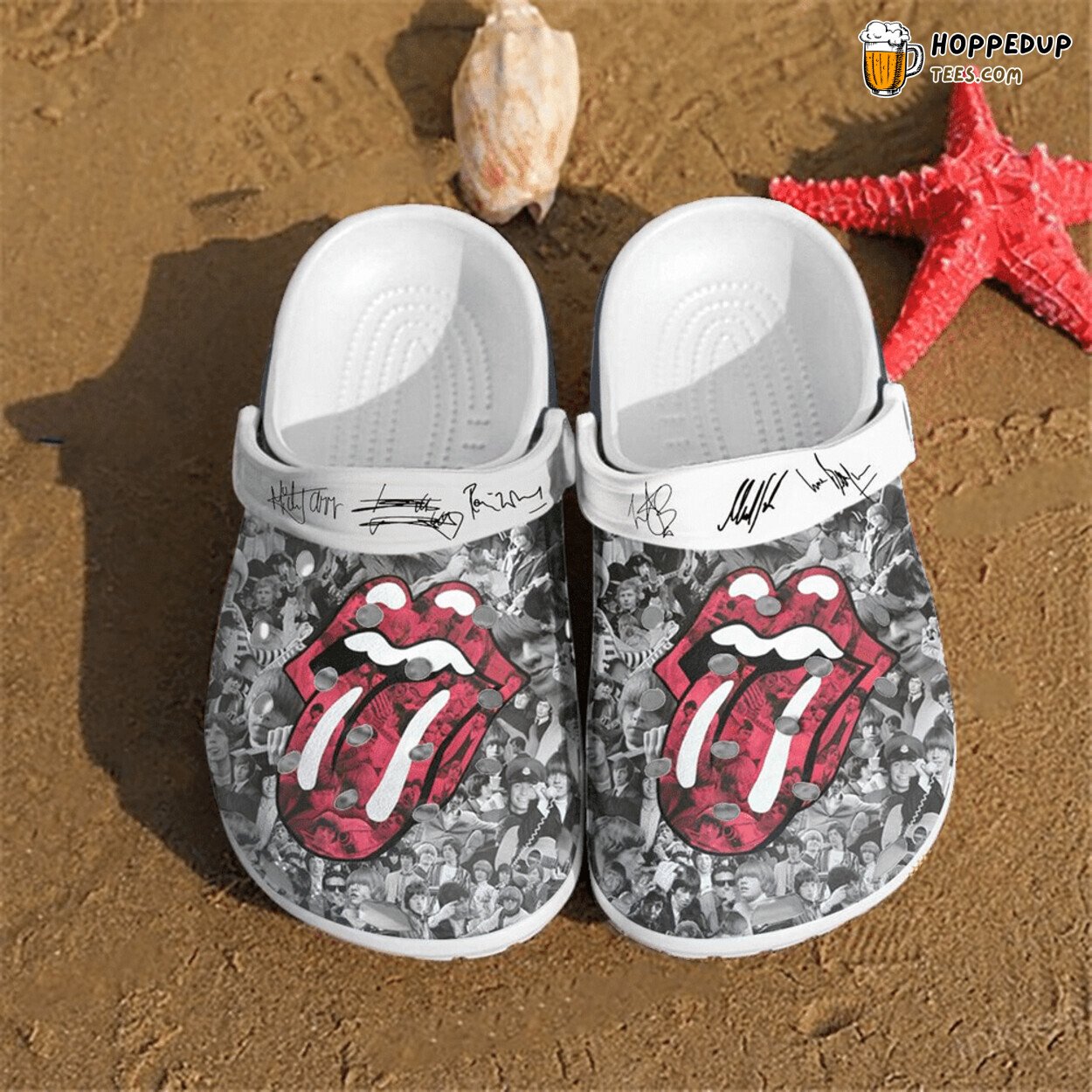 The Rolling Stones Themed Comfortable Unique Rubber Clog Shoes