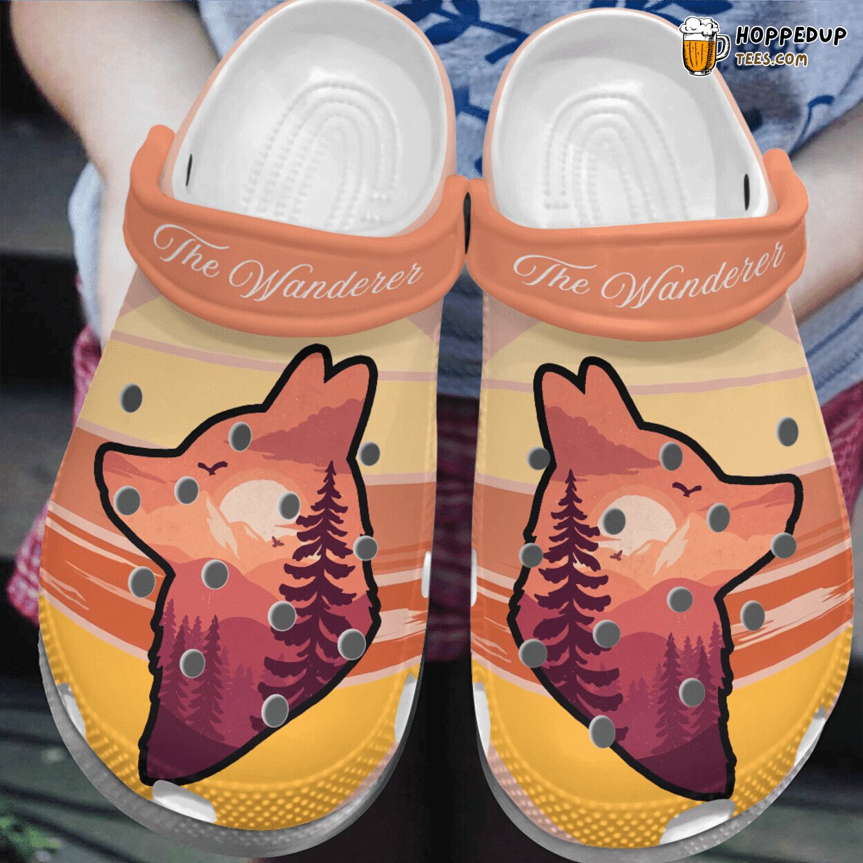 The Wanderer Wolf Theme Shoes Clogs Birthday Gifts Children Unique Design