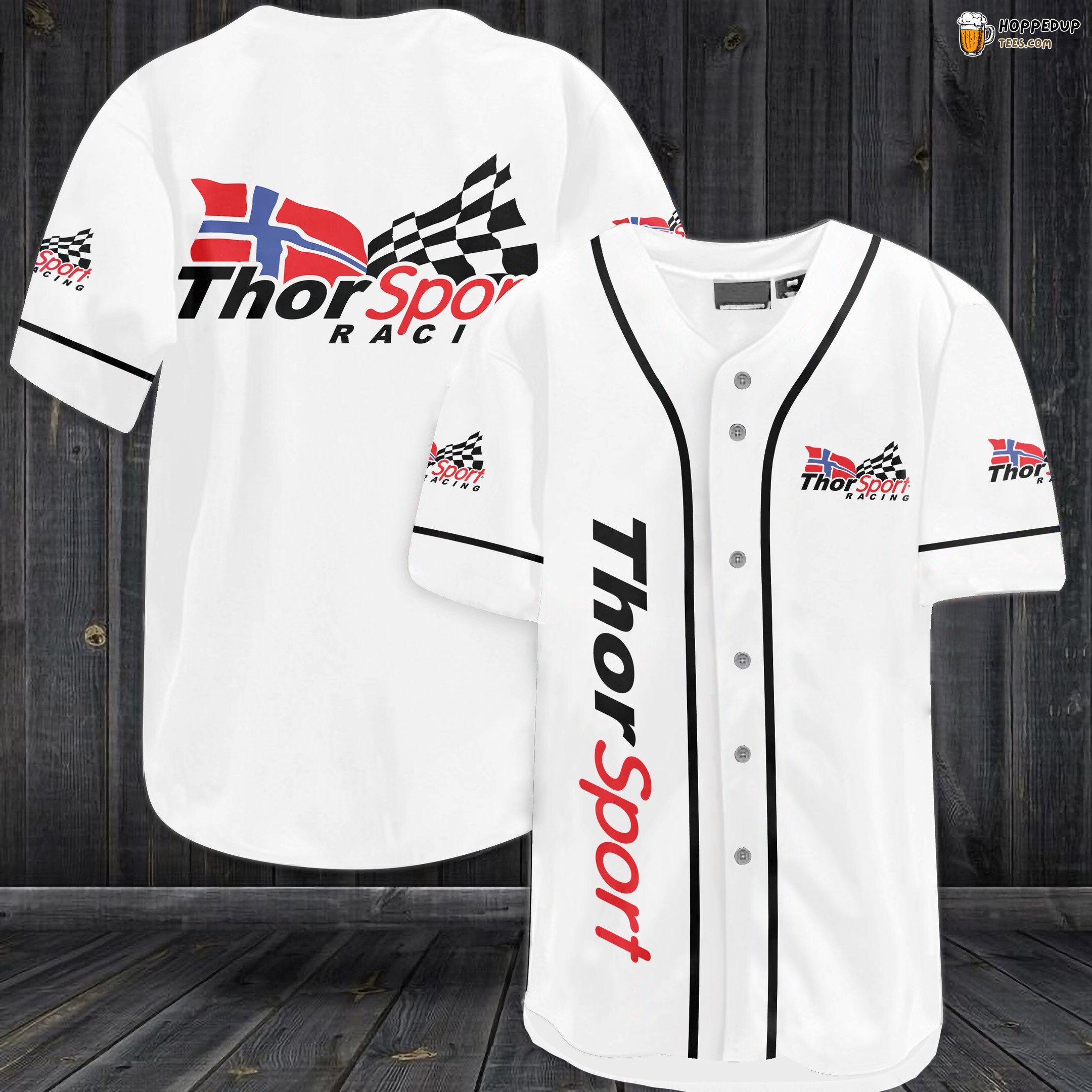 Thor Sport Racing Baseball Jersey White Unisex Jersey Shirt