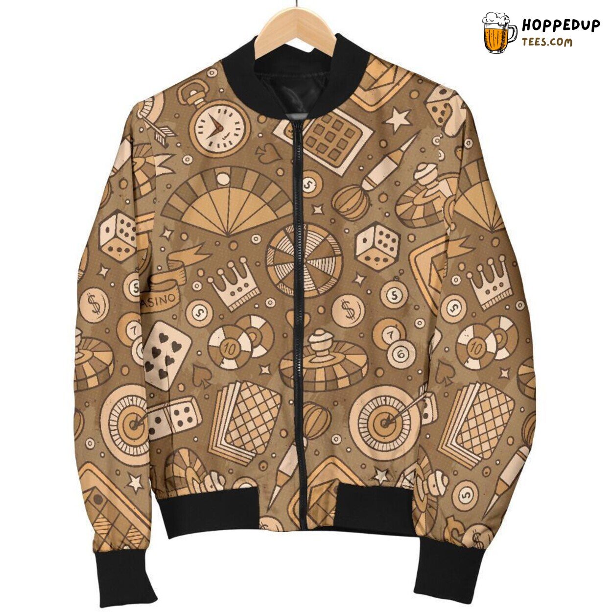 Thrilling Poker Gambling Men’s Bomber Jacket Unique Essence Pattern Display