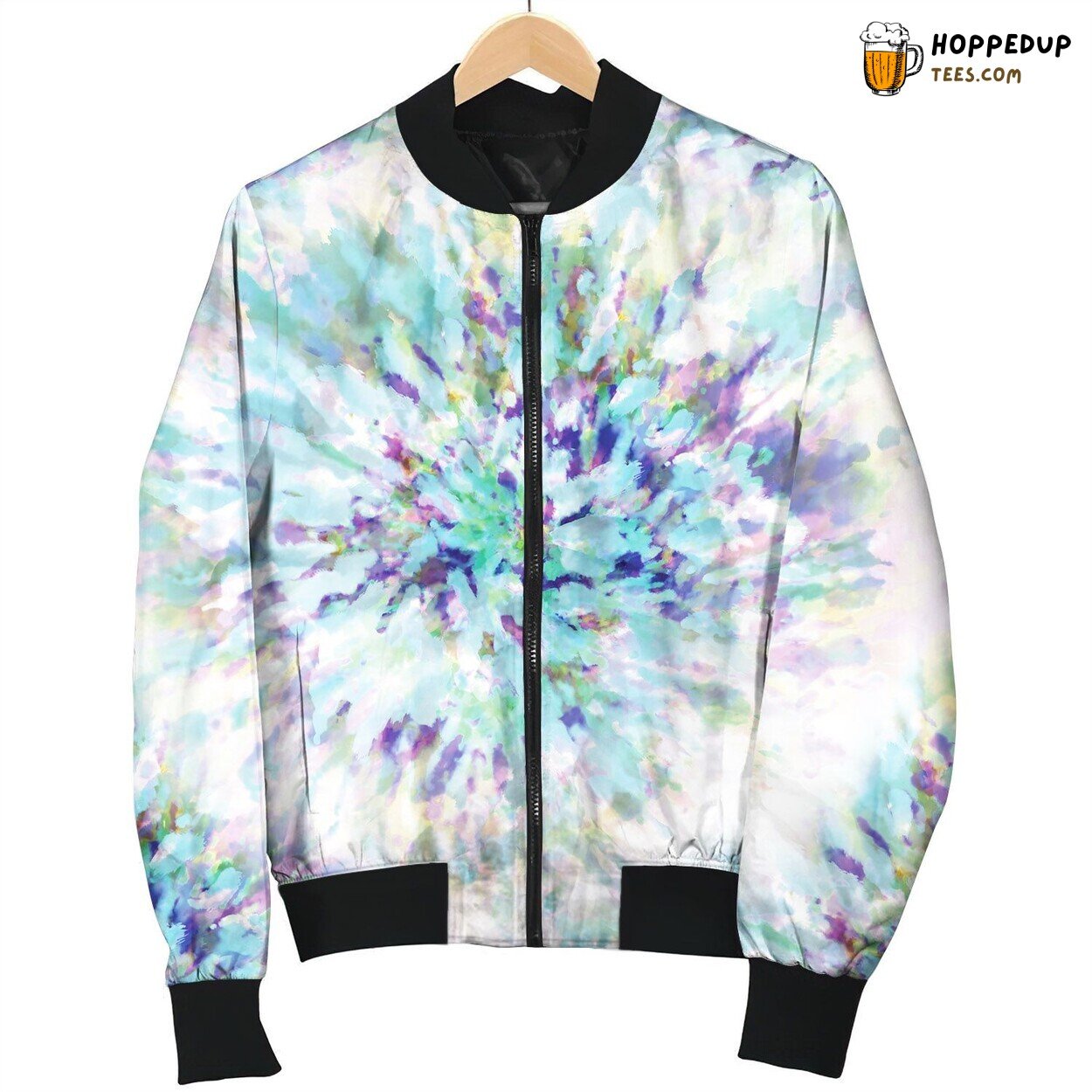 Tie Dye Blue Circle Bomber Jacket