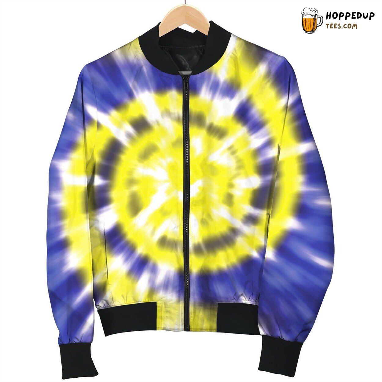 Tie Dye Blue Yellow Bomber Jacket