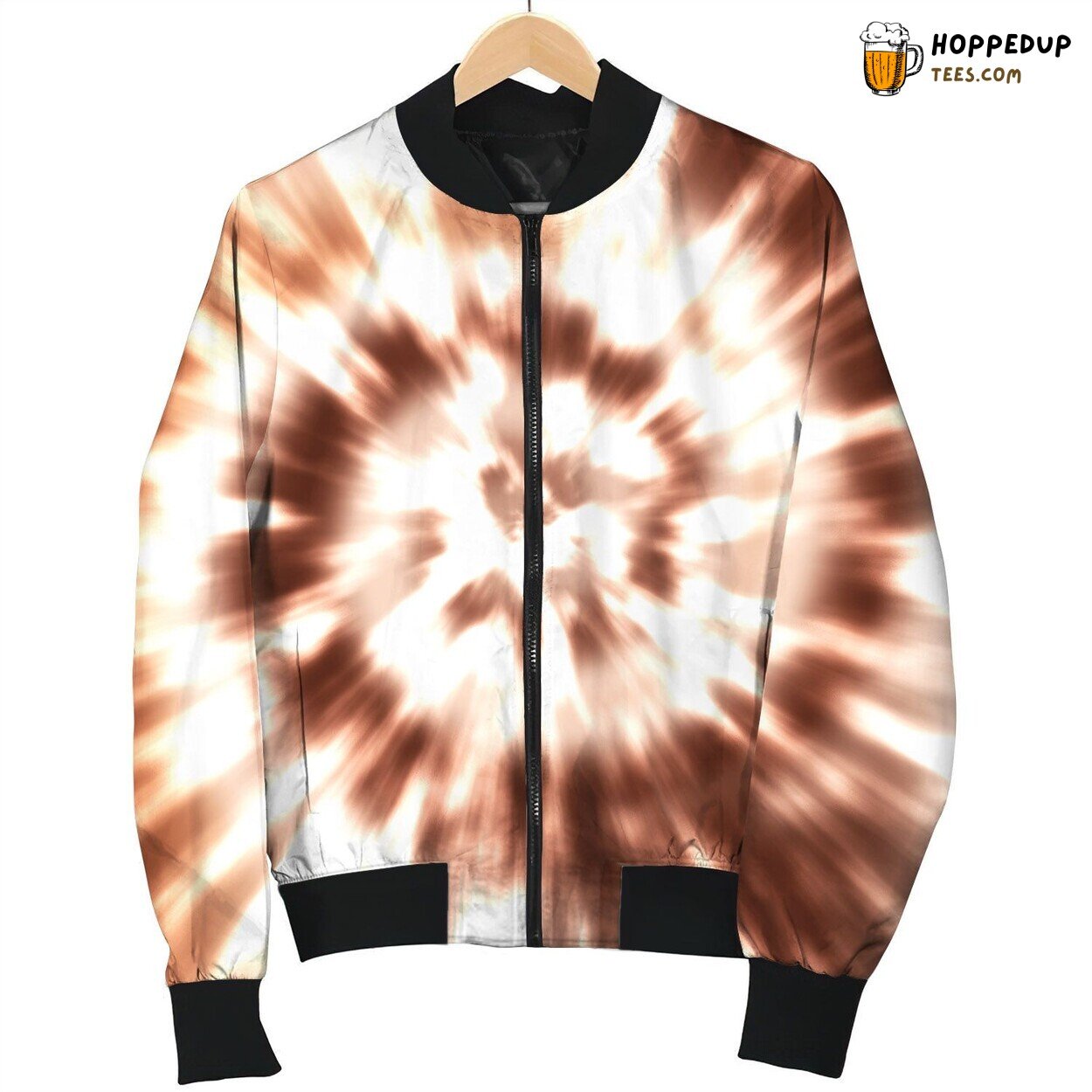 Tie Dye Brown White Bomber Jacket
