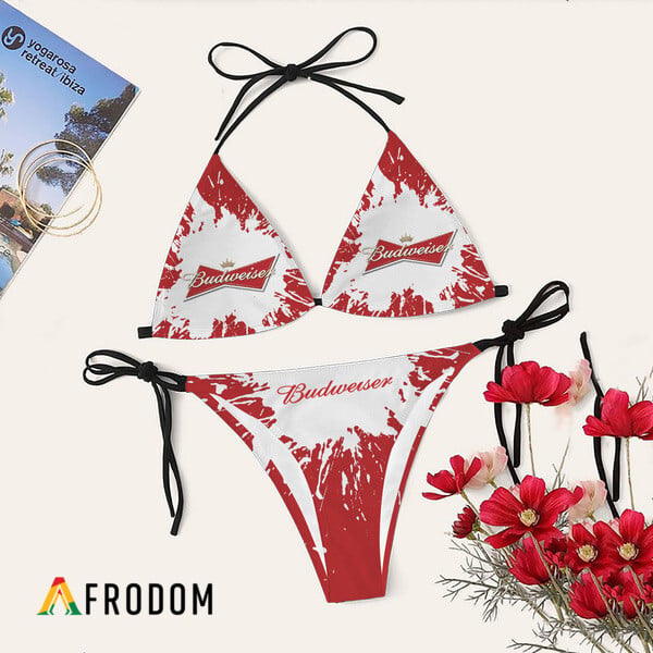 Tie Dye Budweiser Triangle Bikini Set Swimsuit HU
