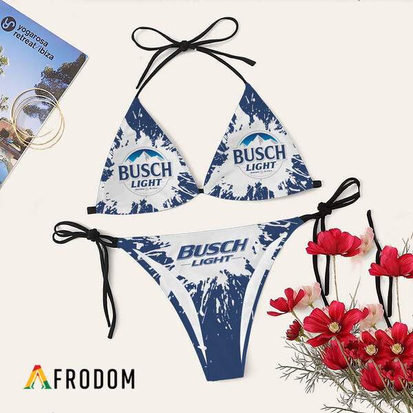 Tie Dye Busch Light Triangle Bikini Set Swimsuit HU