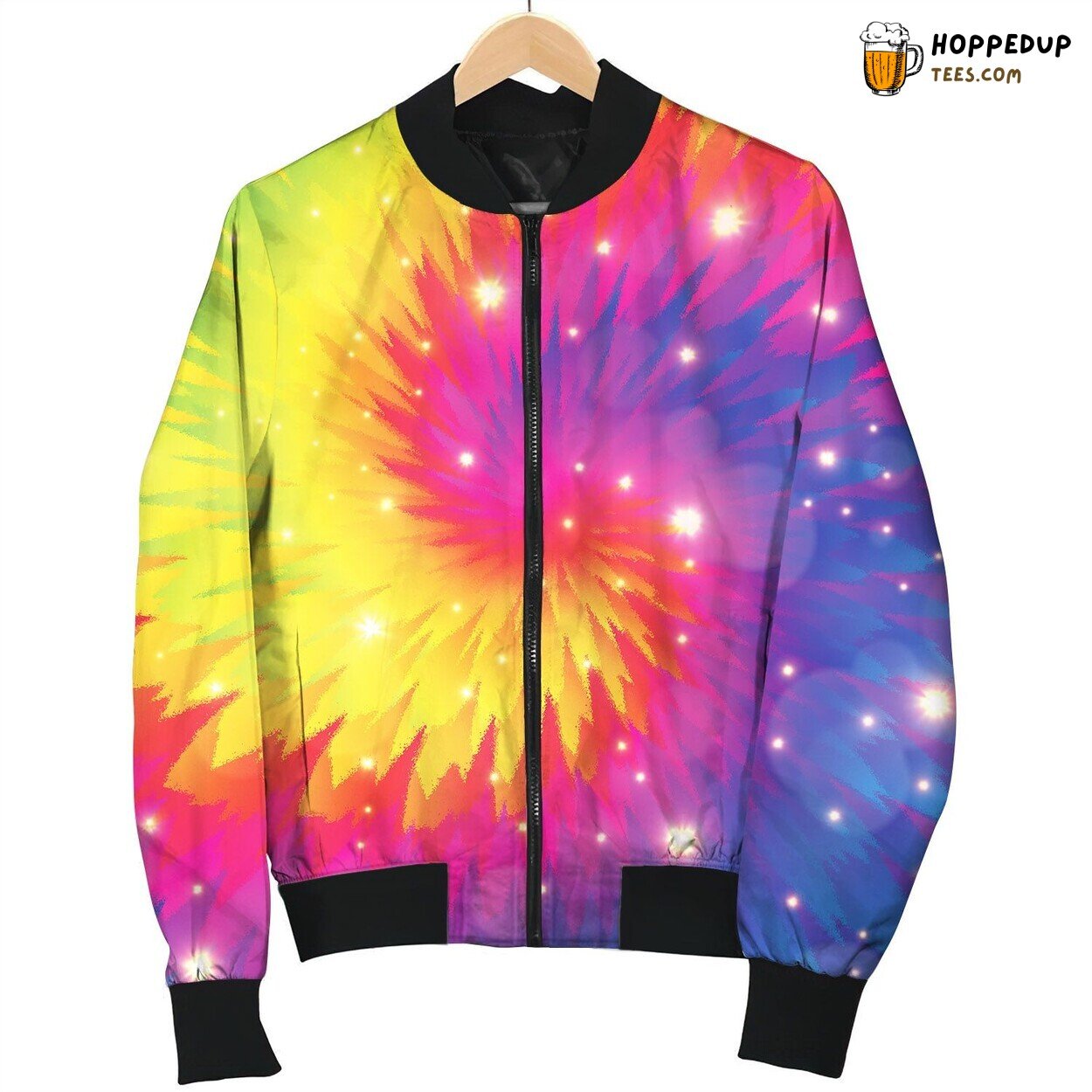 Tie Dye Dark Blue Blink Bomber Jacket
