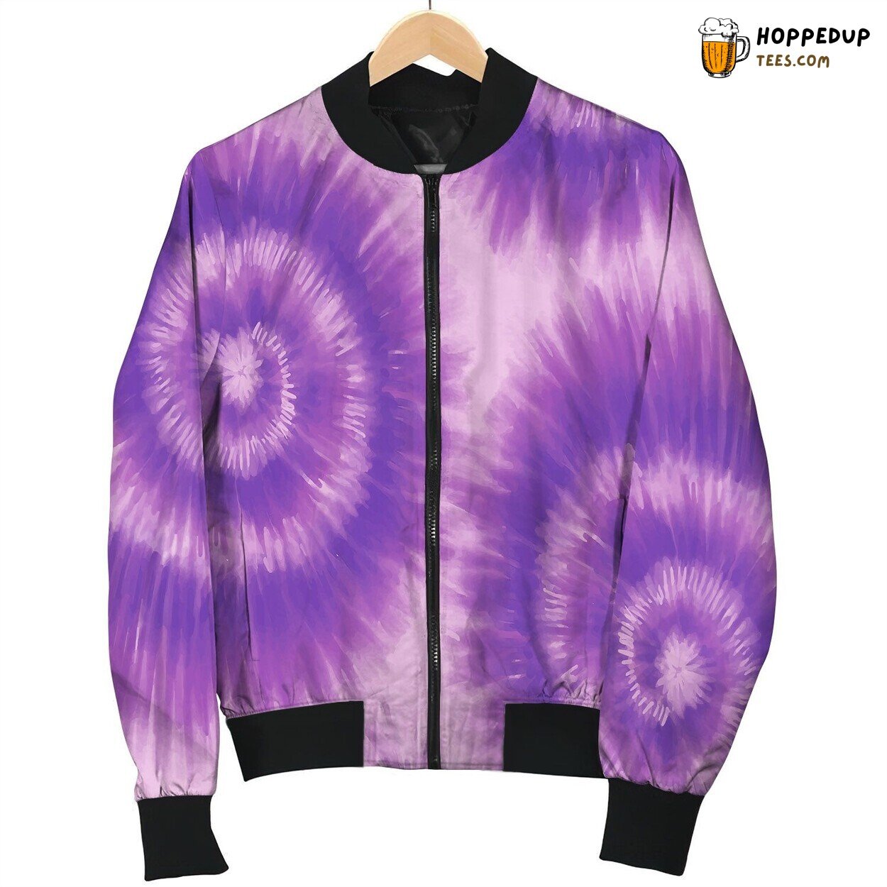 Tie Dye Dark Purple Bomber Jacket