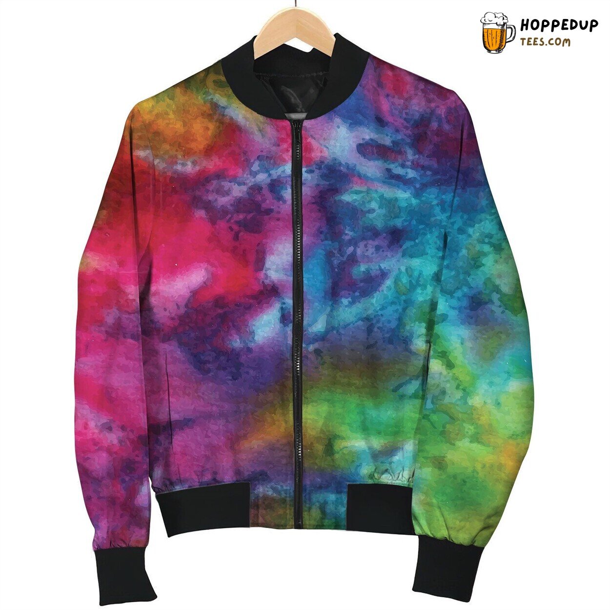 Tie Dye Dark Shades Bomber Jacket Winter’s Night Colored in Retro Vibes