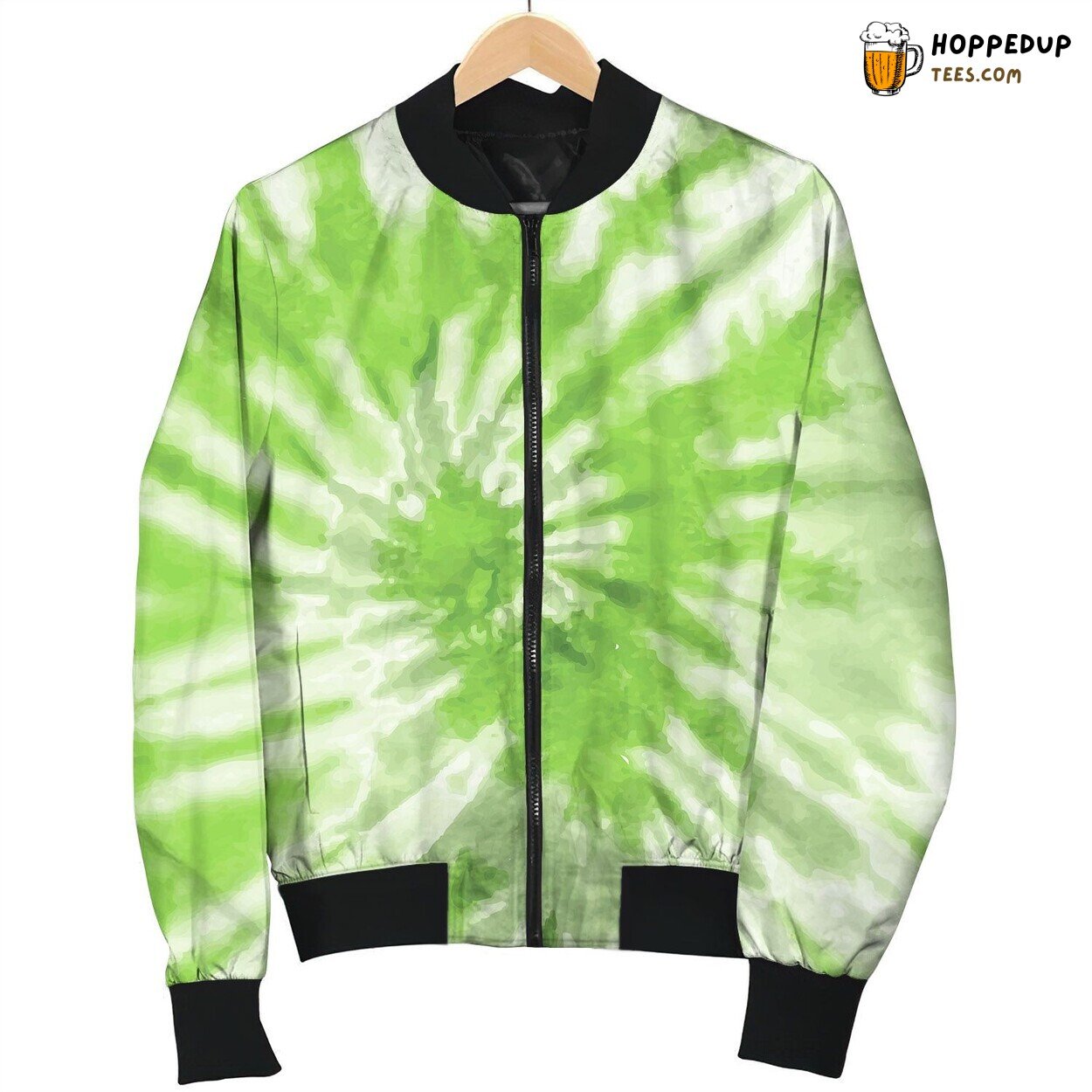 Tie Dye Green Pattern Bomber Jacket Winter Eco Tones in Fashion Brilliance
