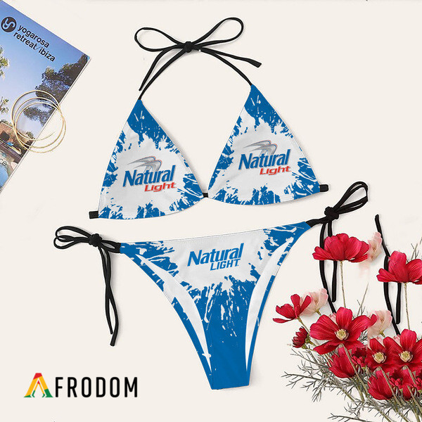 Tie Dye Natural Light Triangle Bikini Set Swimsuit HU