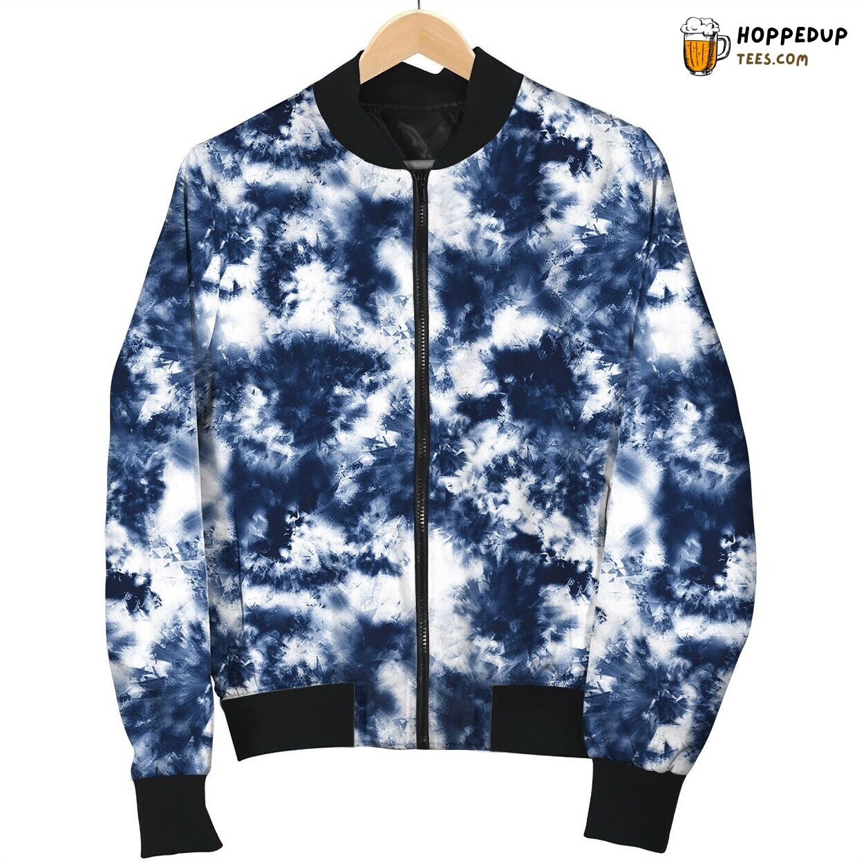 Tie Dye Navy And White Bomber Jacket