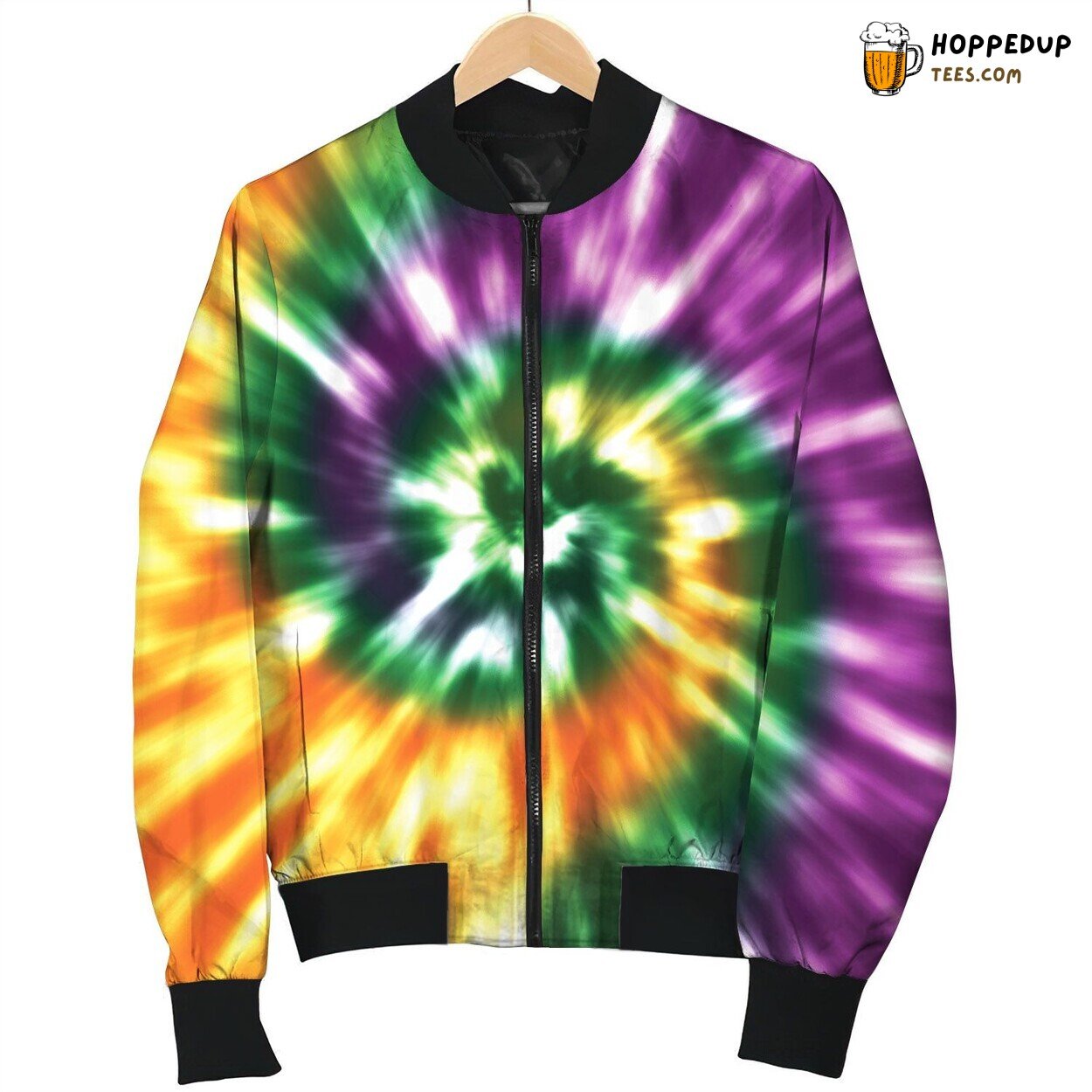 Tie Dye Orange Blue Bomber Jacket