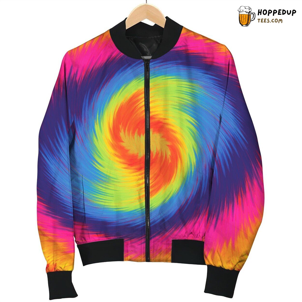 Tie Dye Orange Blue Green Pink Bomber Jacket