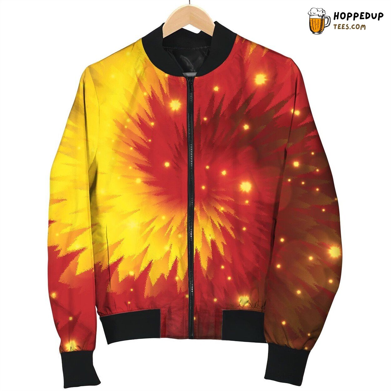 Tie Dye Orange Brown Blink Bomber Jacket