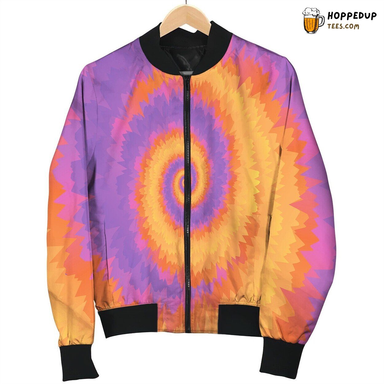 Tie Dye Orange Purple Snail Bomber Jacket