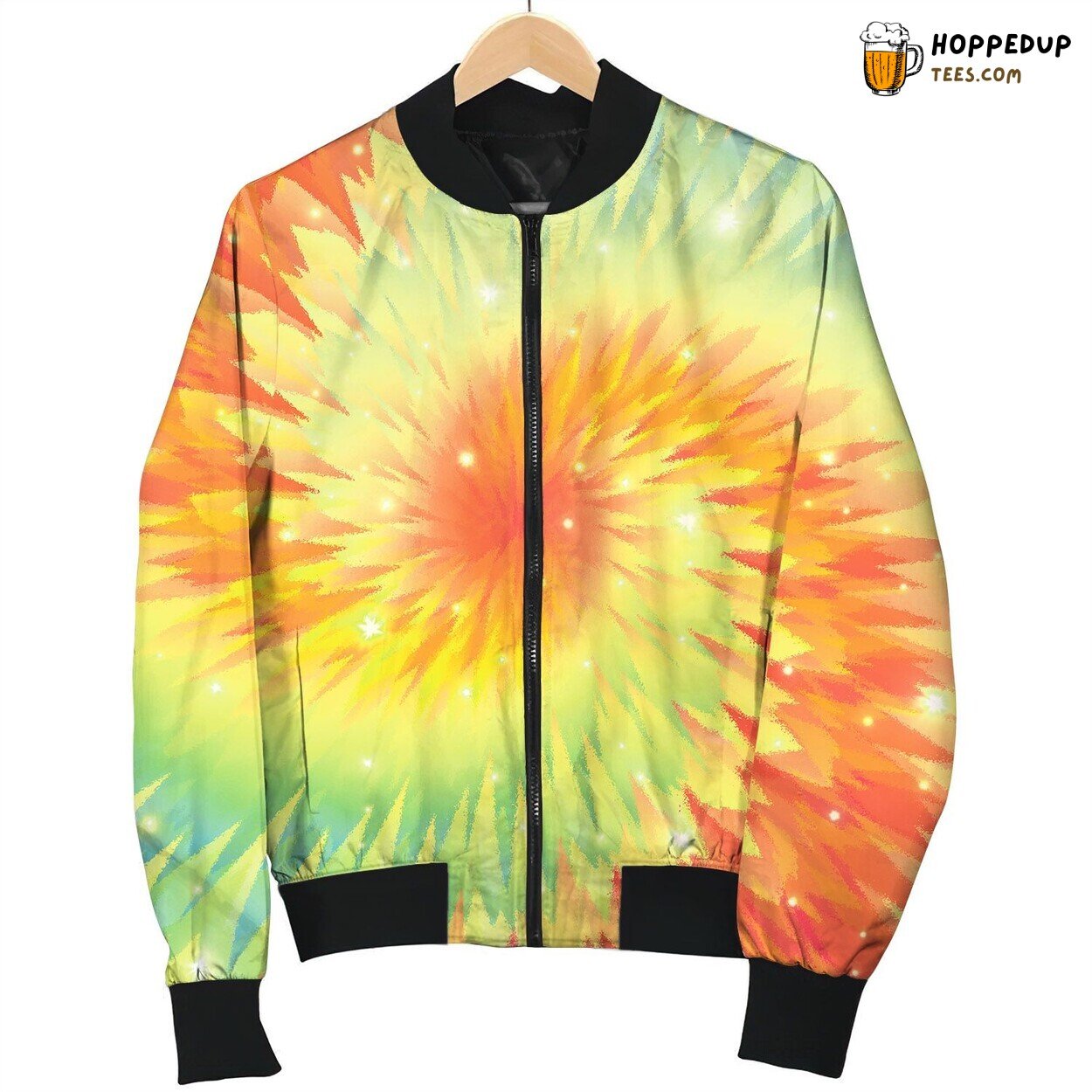 Tie Dye Orange Sapphire Blink Bomber Jacket