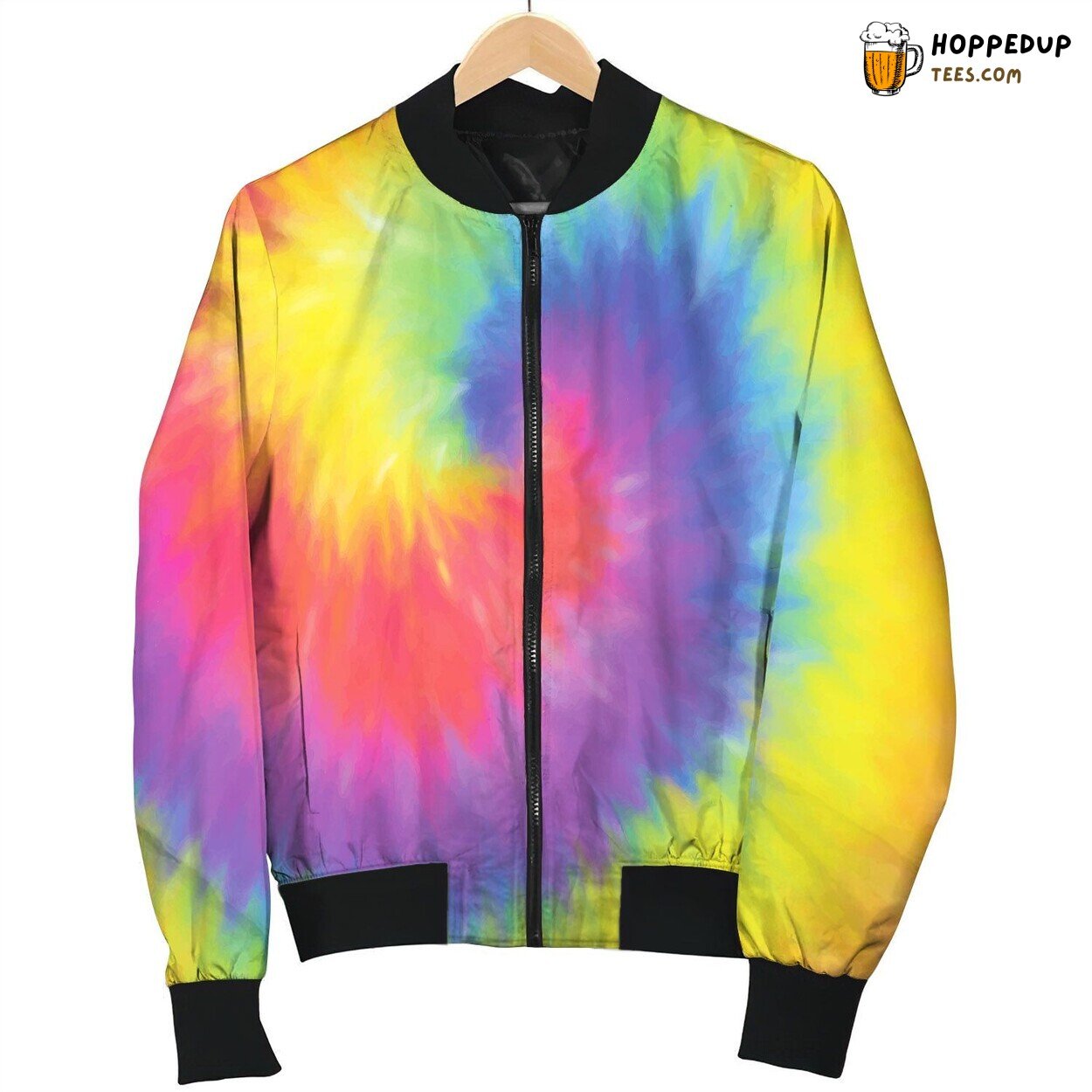 Tie Dye Orange Yellow Bomber Jacket