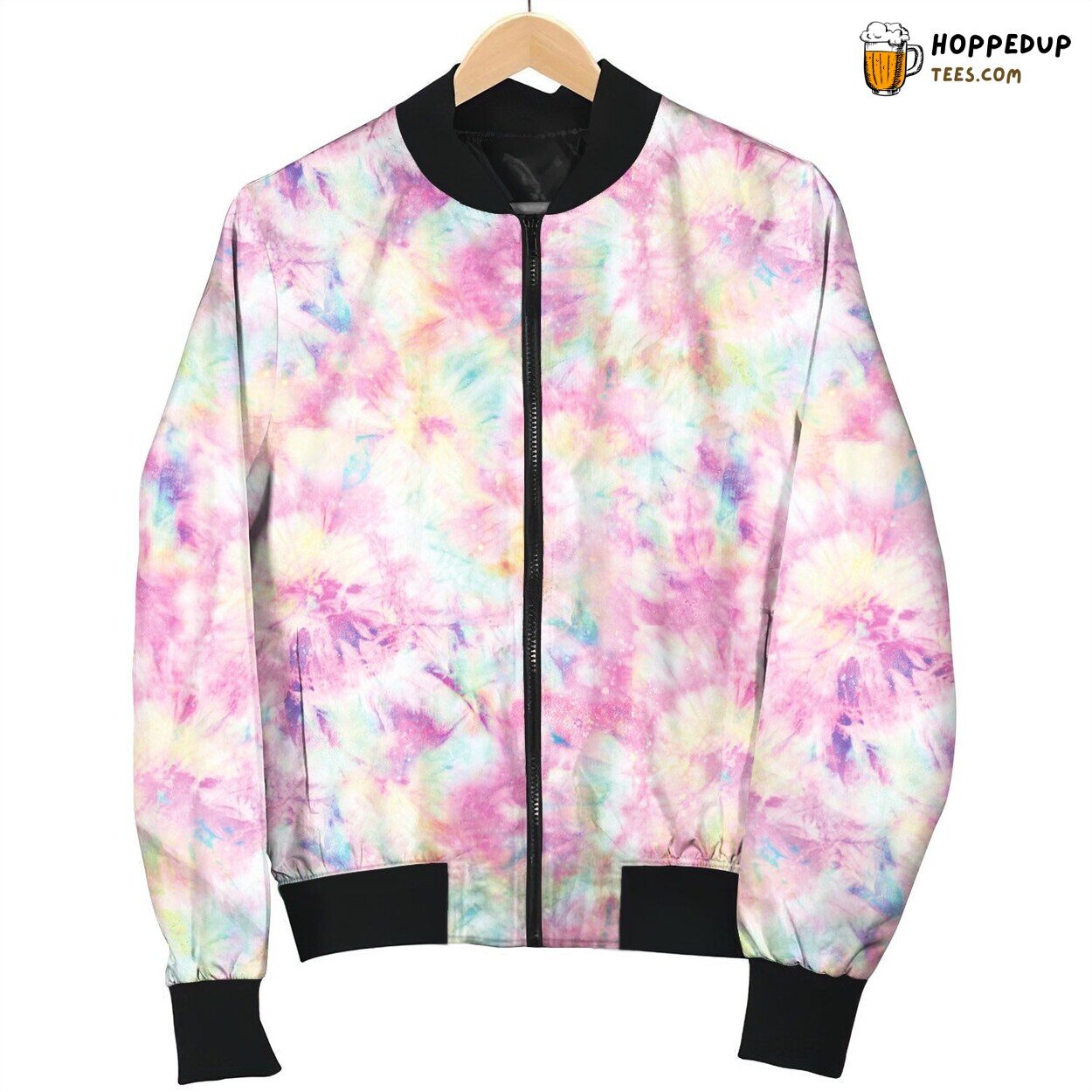 Tie-Dye Pastel Cloud Pink & Blue Bomber Jacket