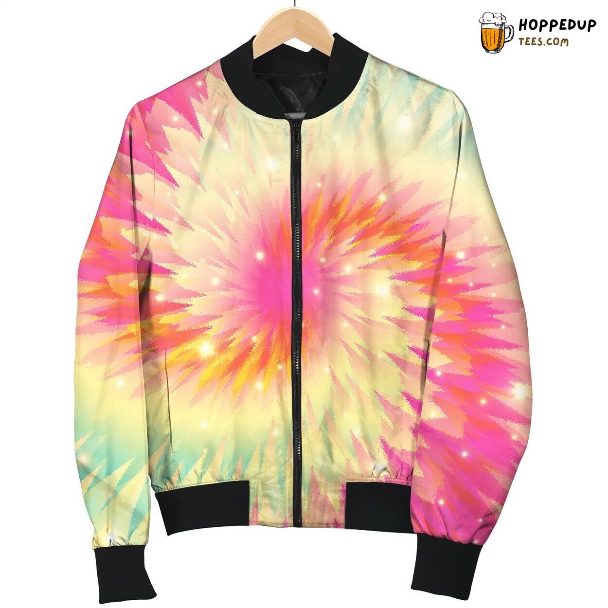 Tie Dye Pink Baby Pink Bomber Jacket