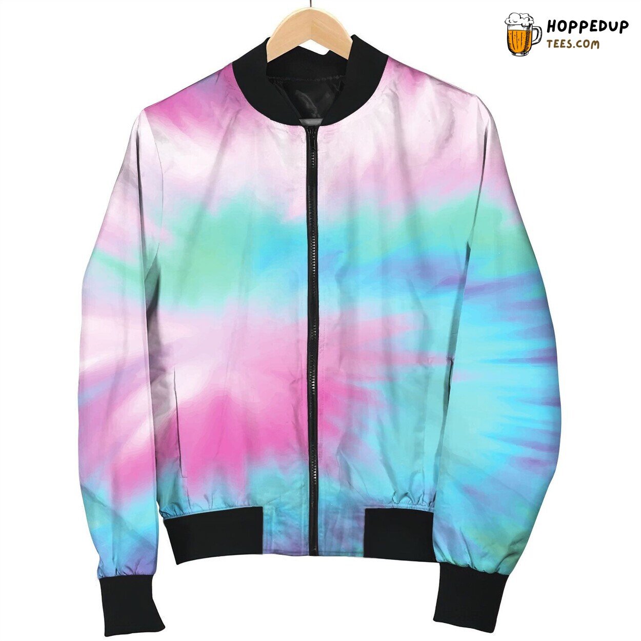 Tie Dye Pink Blue Bomber Jacket