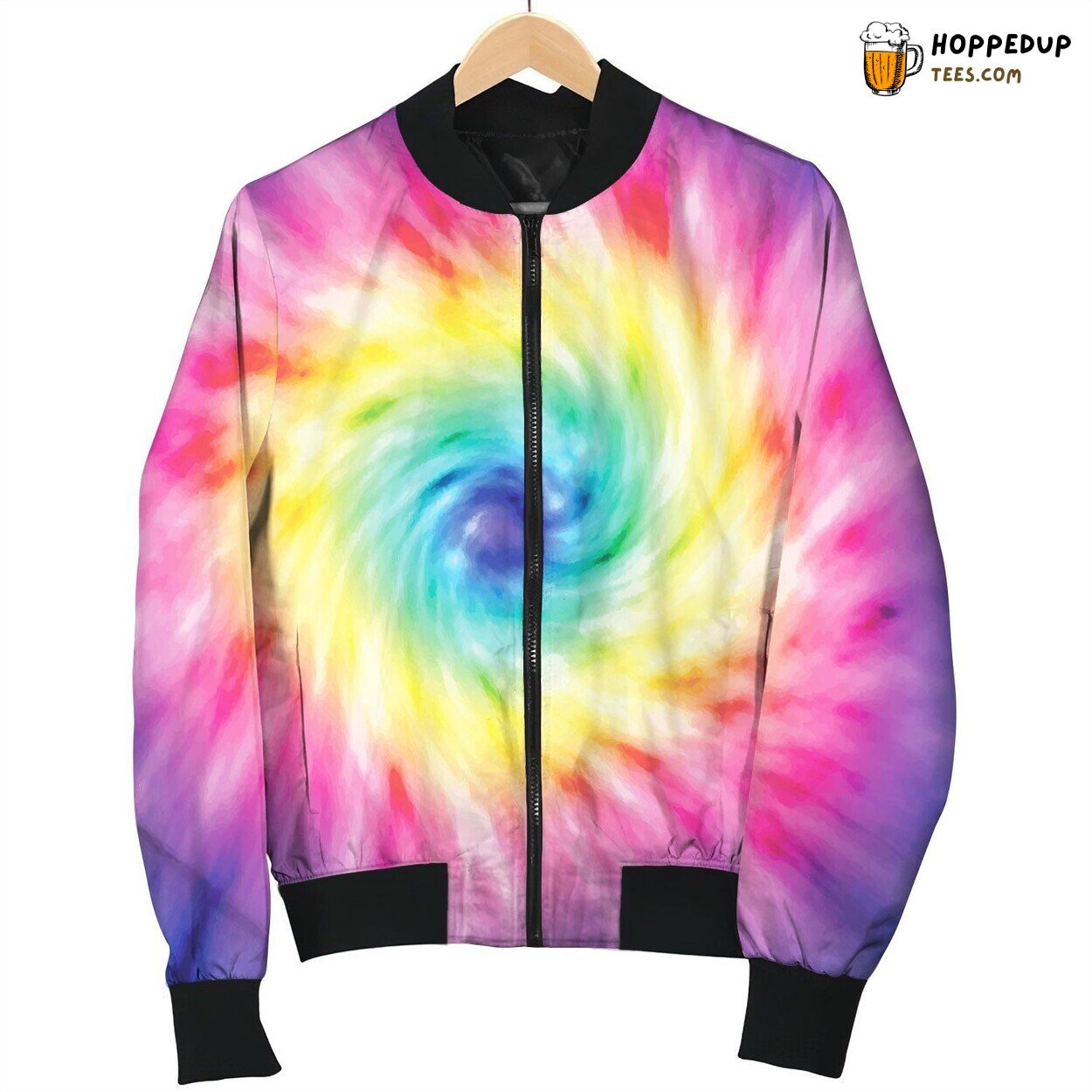 Tie Dye Pink Blue Universe Bomber Jacket