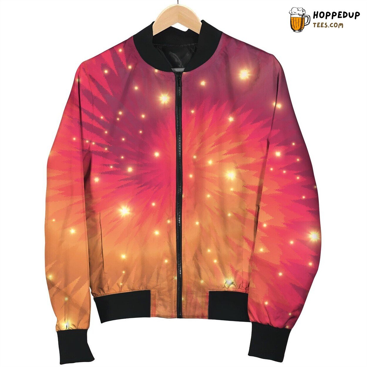 Tie Dye Pink Brown Blink Bomber Jacket