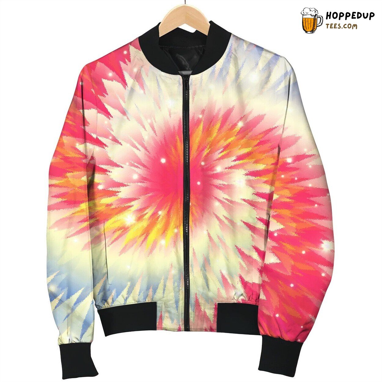 Tie Dye Pink Lotus Blink Bomber Jacket