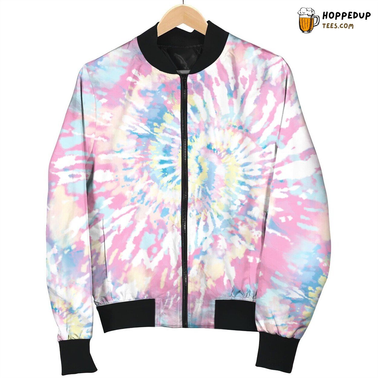 Tie Dye Pink Pastel Blue Bomber Jacket
