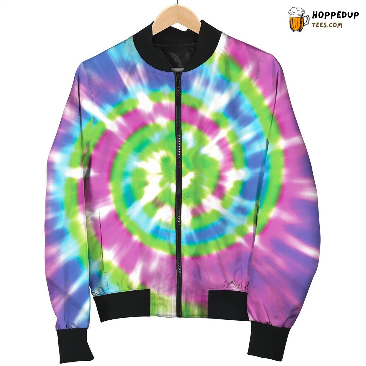 Tie Dye Purple Blue Green Bomber Jacket