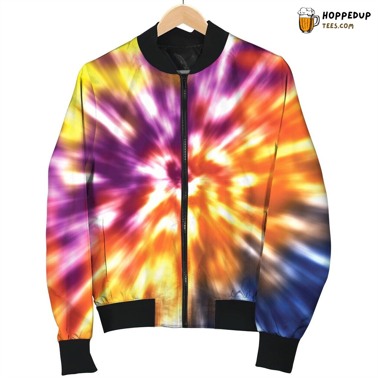 Tie Dye Purple Orange Bomber Jacket