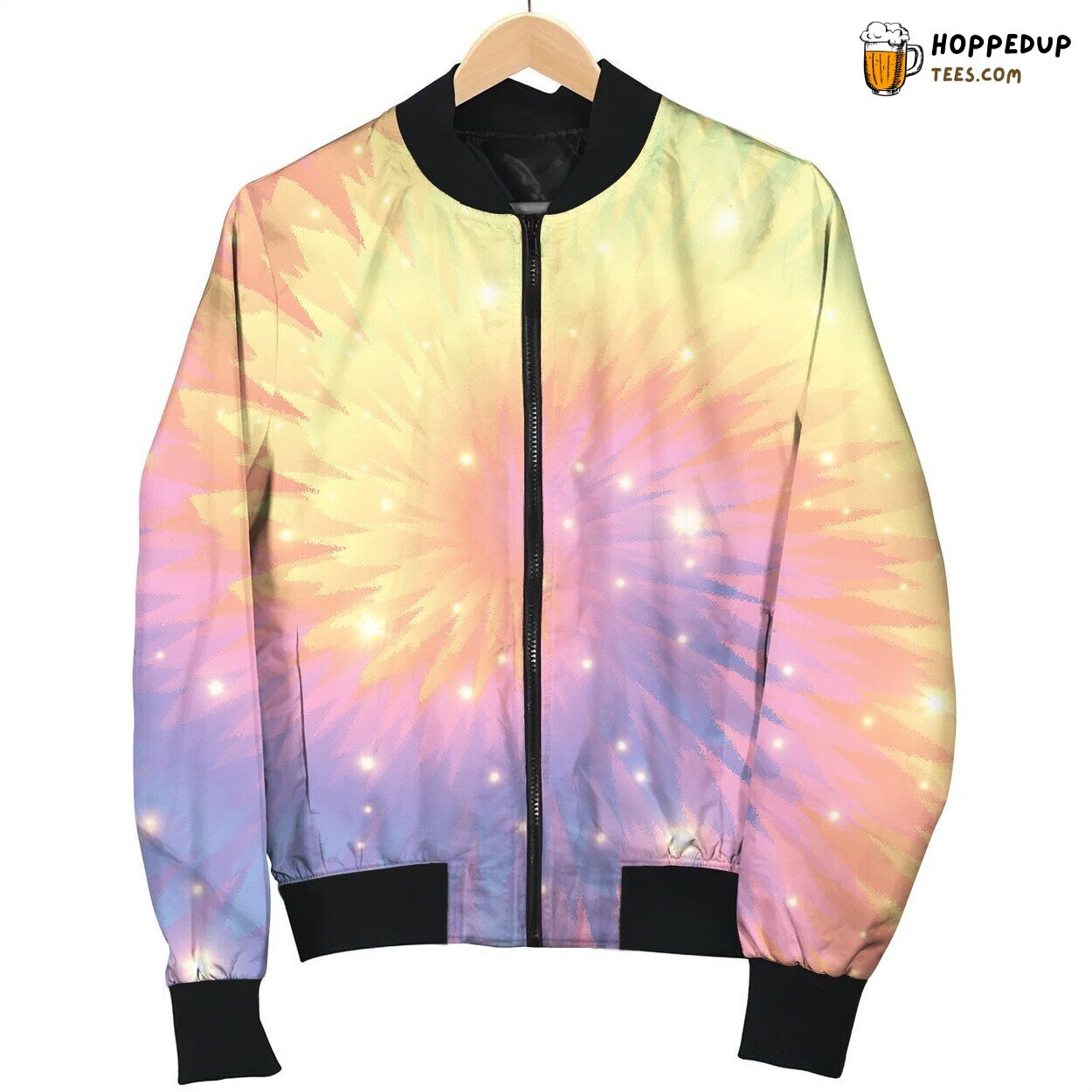 Tie Dye Purple Pastel Blink Bomber Jacket