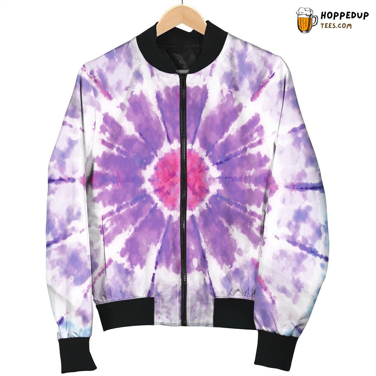 Tie Dye Purple Pastel Bomber Jacket