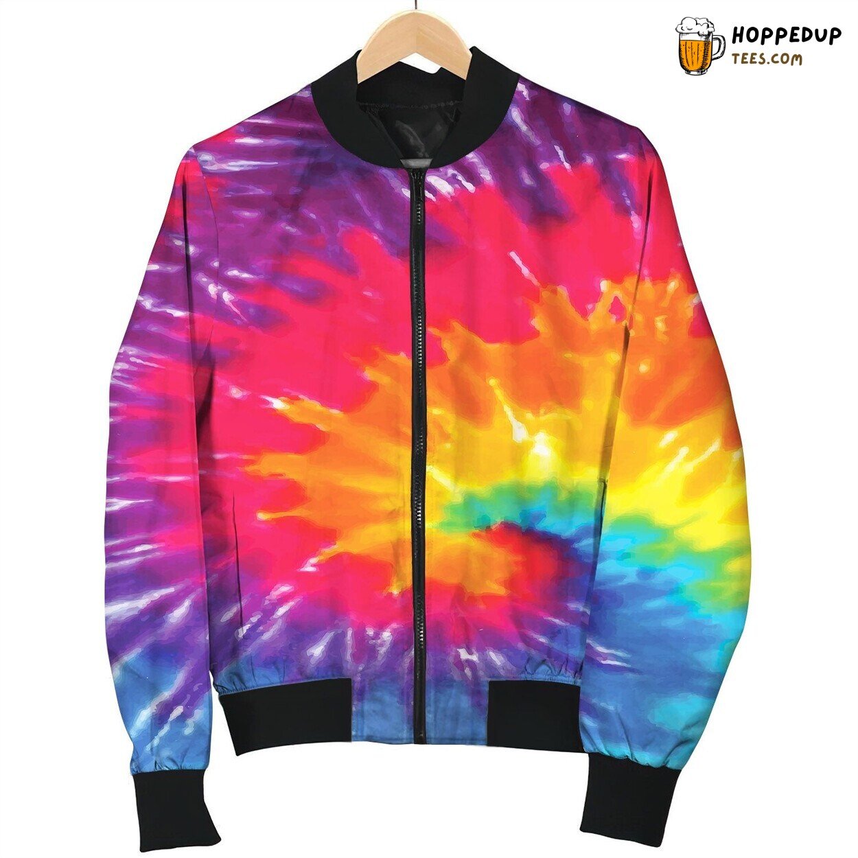 Tie Dye Purple Red Bomber Jacket