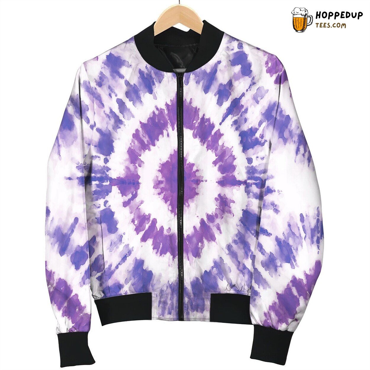 Tie Dye Purple Square Bomber Jacket
